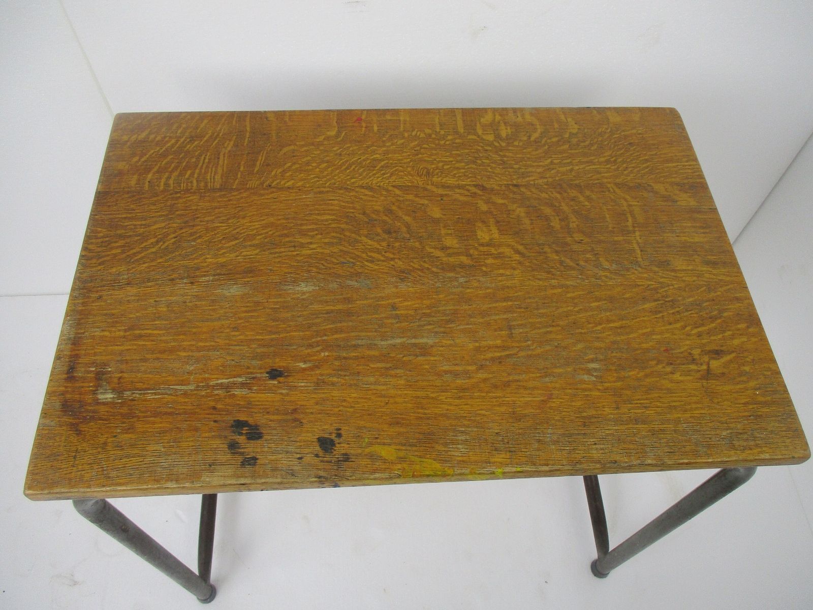 Vintage School Student Desk Elementary School Industrial Marked Tubax Belgium Wo photo for sale