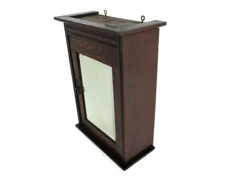 Mid Century Kitchen Apothecary Medicine Pharmacy Bathroom Wall Hanging Cabinet B
