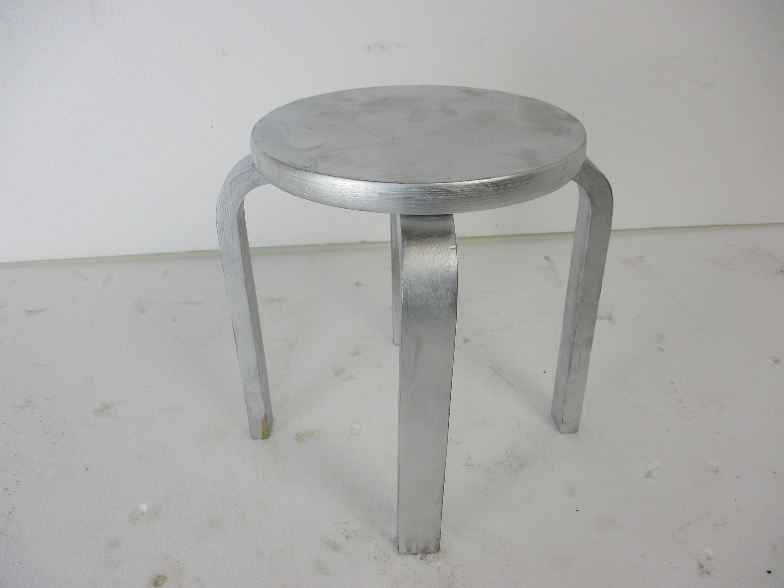 Vintage Hand Carved Wood Milking Stool Crutch Pedestal Table Farmhouse Barn Coun