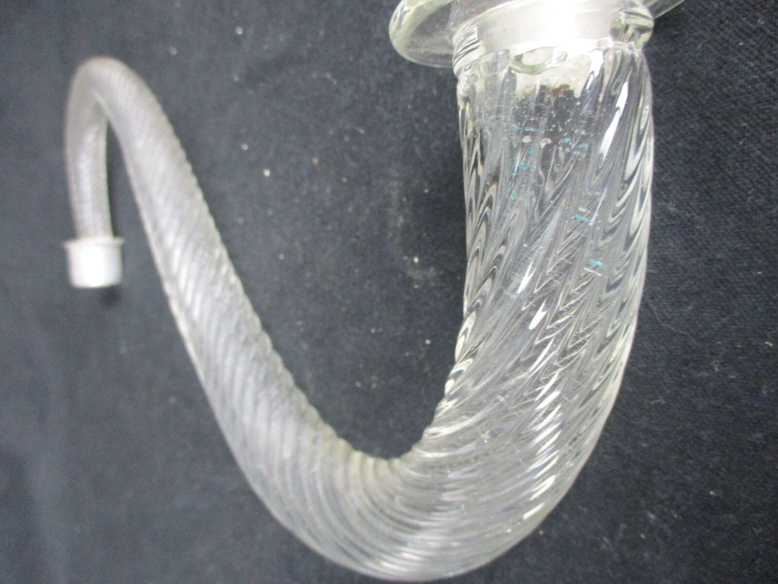 Venetian Murano Piece Part Chandelier Arm Hand Blown Clear Art Glass Reclaimed photo for sale