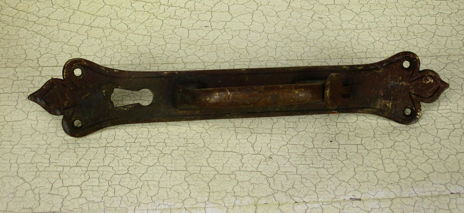 Antique Brass Door Knob Handle Architectural Ornate Reclaimed French Backplate photo furniture