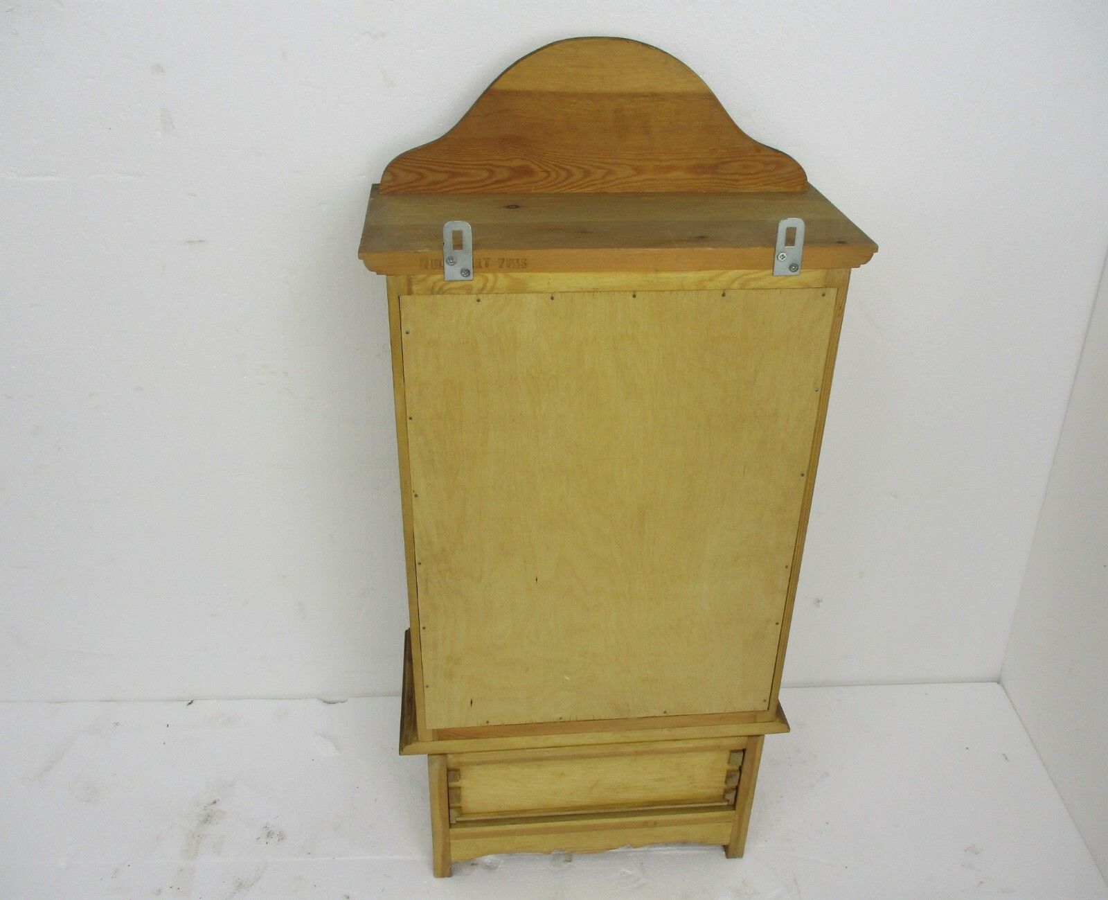 Large Kitchen Apothecary Bathroom Medicine Pharmacy Cabinet Amber Glass Signed photo vintage