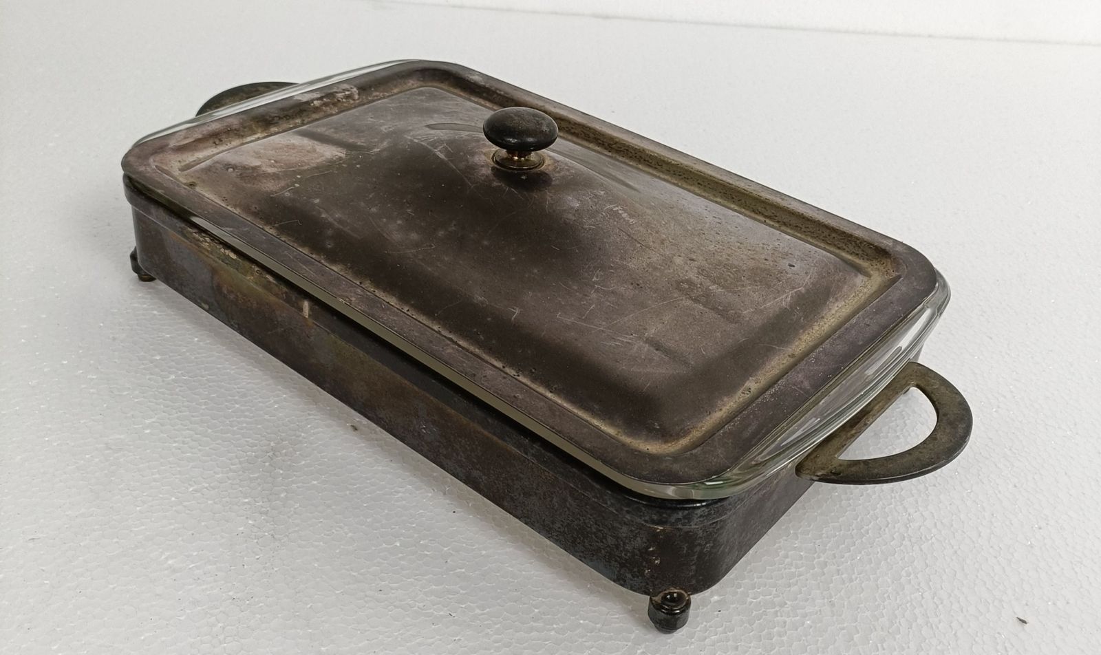 Silver Plated Caddy Pyrex Dish Pm Italy Marked photo Home Decor