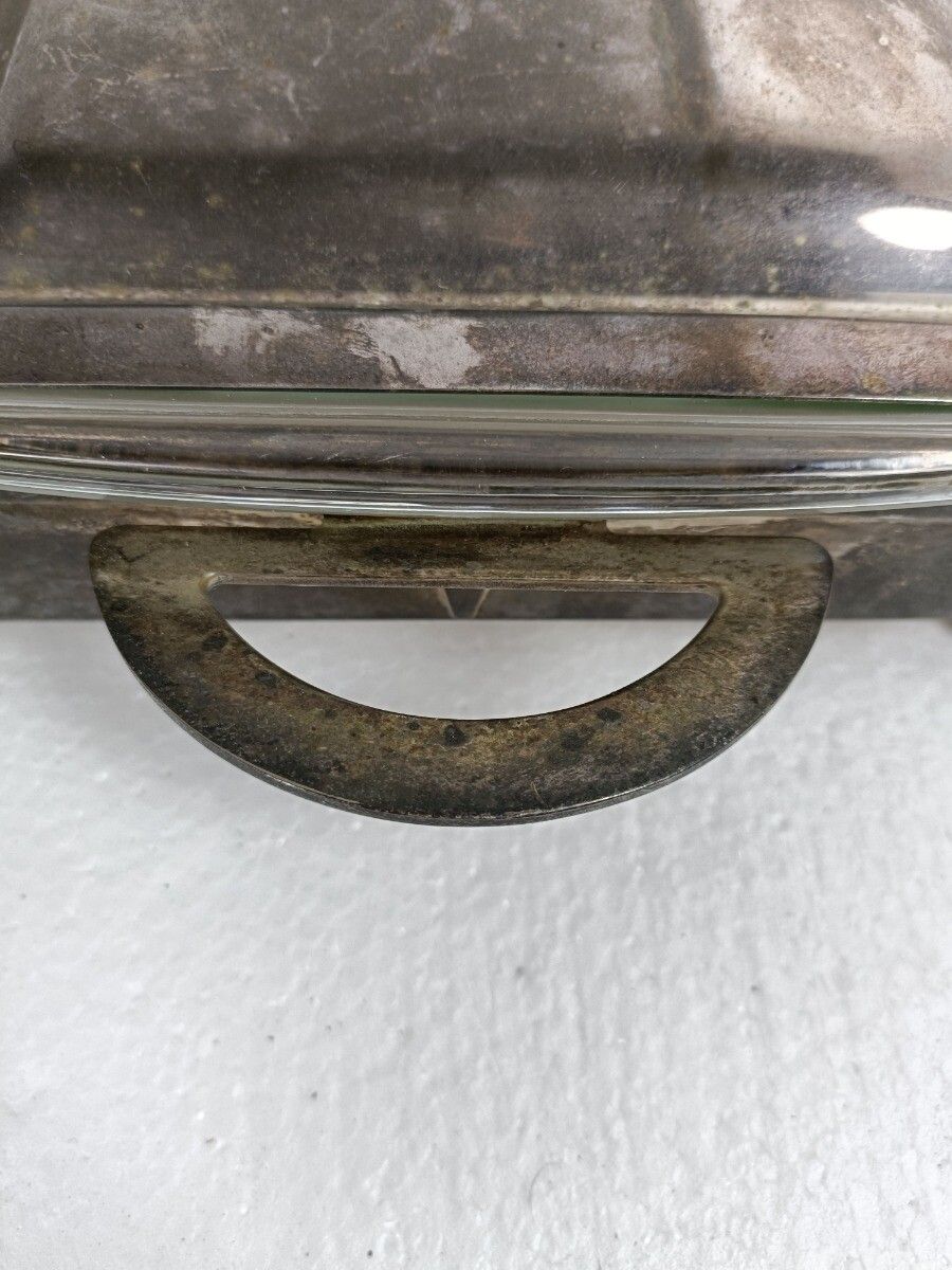 photo for sale Silver Plated Caddy Pyrex Dish Pm Italy Marked