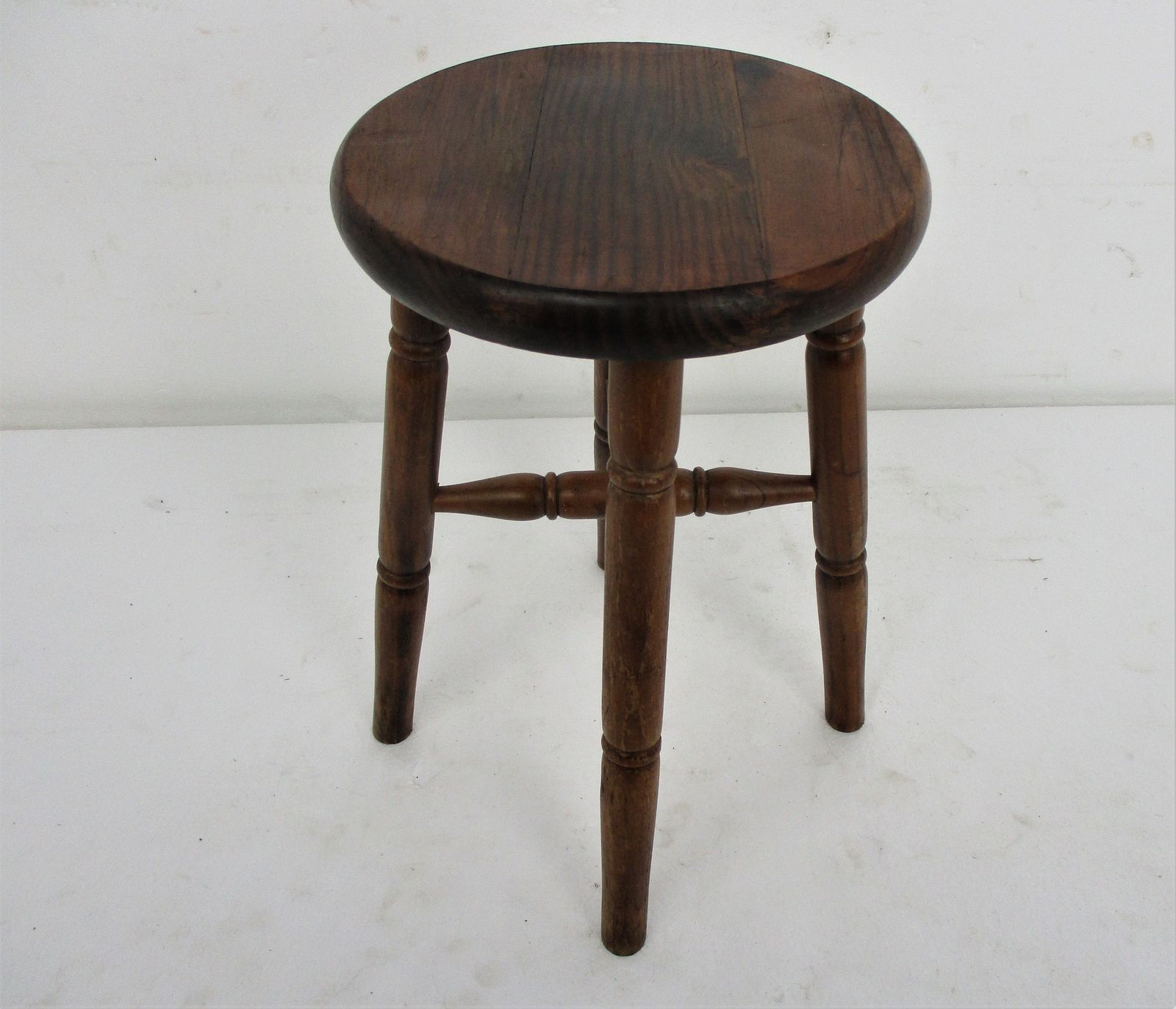 Vintage Hand Carved Wood Milking Stool Crutch Pedestal Table Farmhouse Barn Coun photo furniture