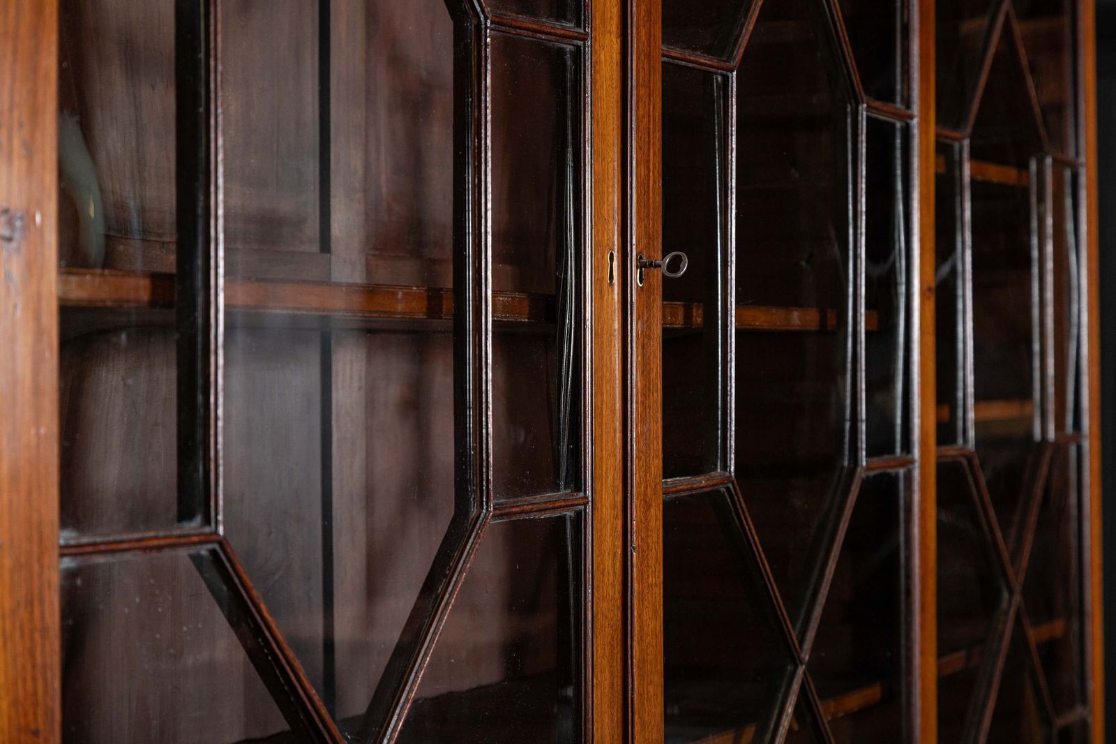 photo for sale Monumental George III English Mahogany Breakfront Library Bookcase