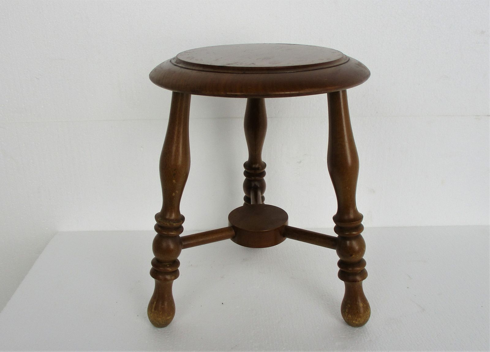 Vintage Hand Carved Wood 2 Tier Milking Stool Pedestal Table Plant Flower Bonsai photo furniture