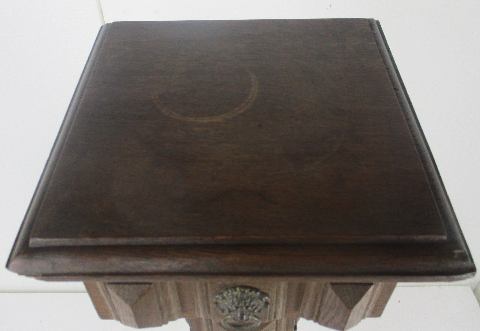 Hand Carved  Ornate Wooden Pedestal Lion Heads Impressive  Mirrors Antique Wow photo 927.0