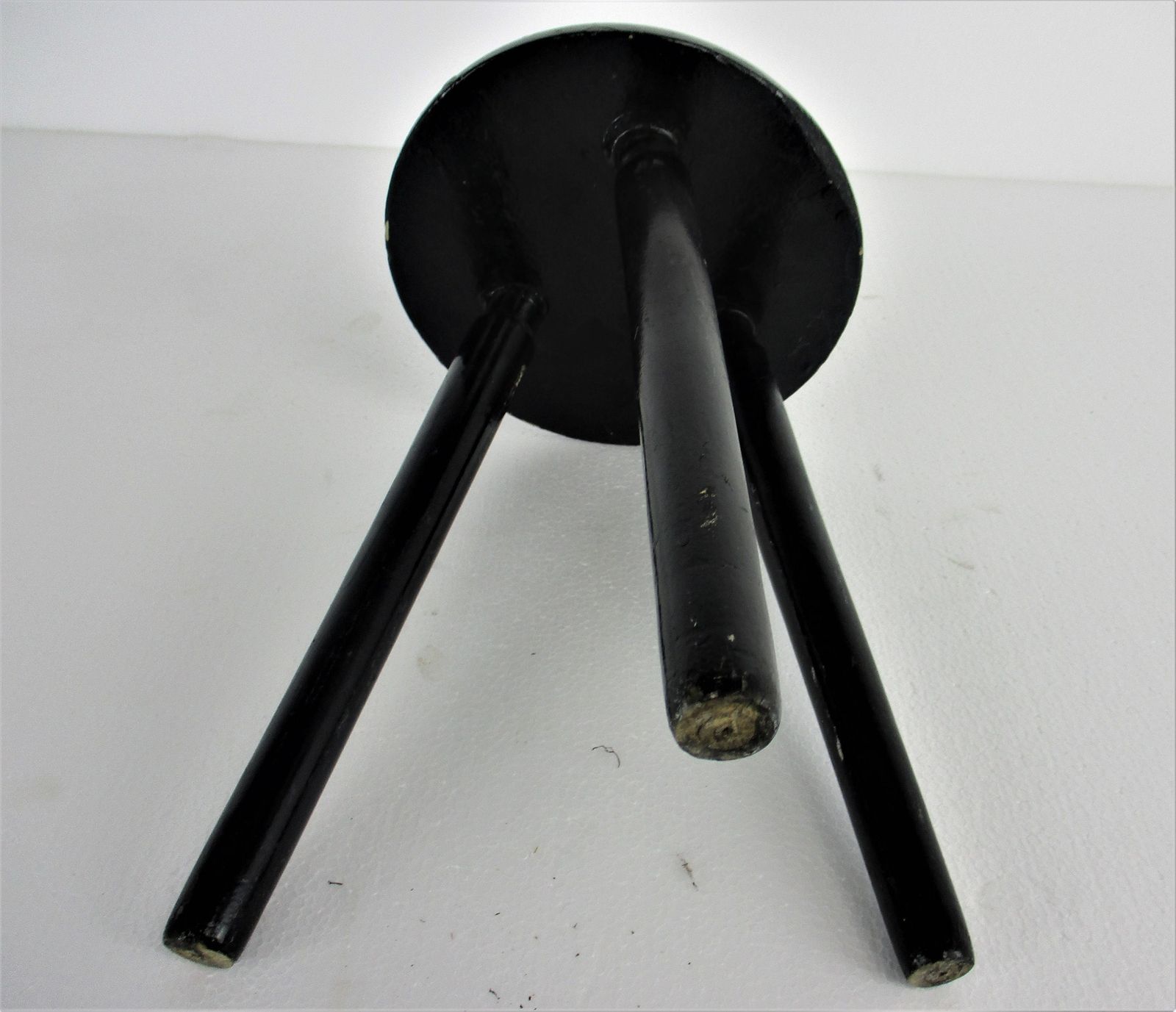 Hand Carved Wood Tripod Milking Stool Pedestal Table Plant Flower Bonsai Stand S photo vinterior