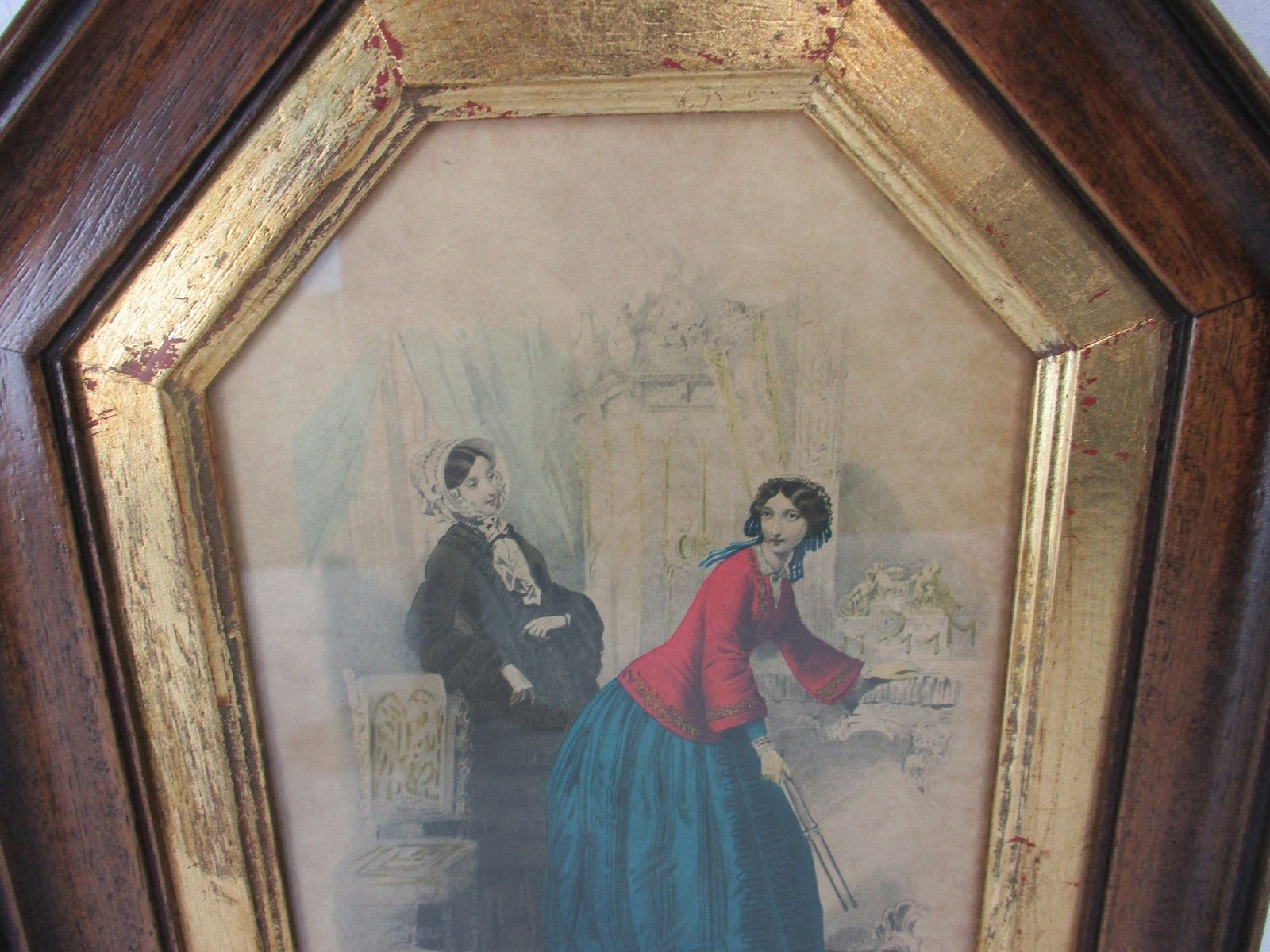 Les Modes Parisiennes  Illustrée Victorian Dress Fashion Print Plates Framed It photo for sale
