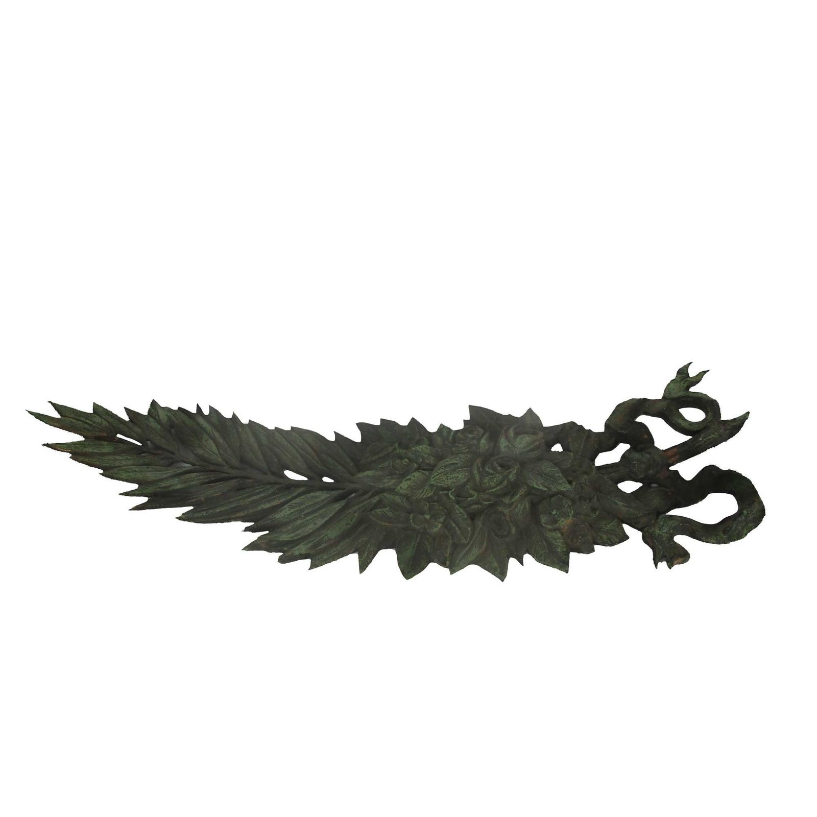 X Large Antique Cast Brass Furniture Trim Ornate Reclaimed Hardware Flowers Arch photo 121.0