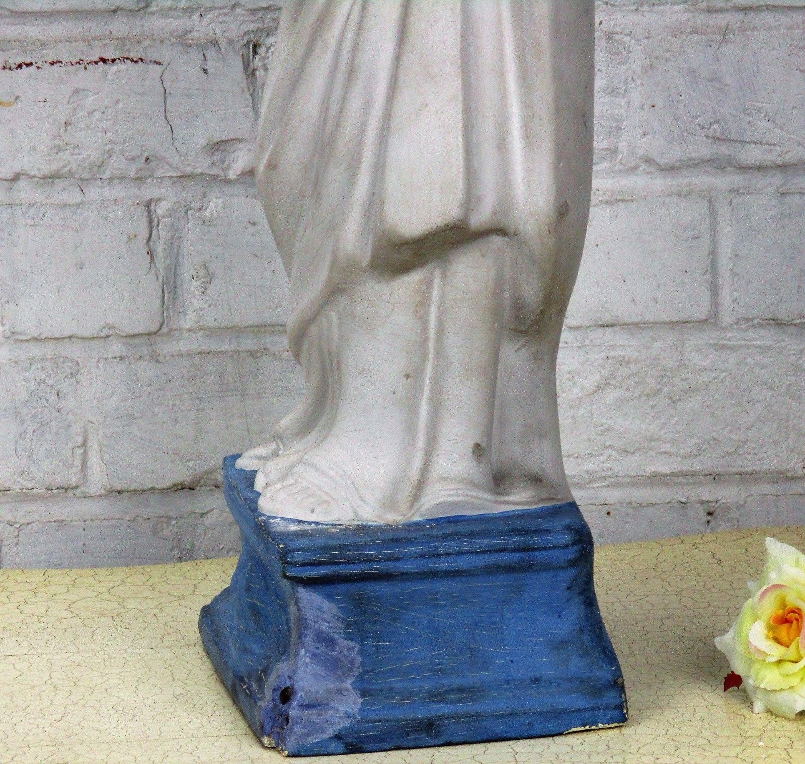 Large Virgin Mary Madonna & Child Plaster Statue Church Chapel 23.62" photo vinterior
