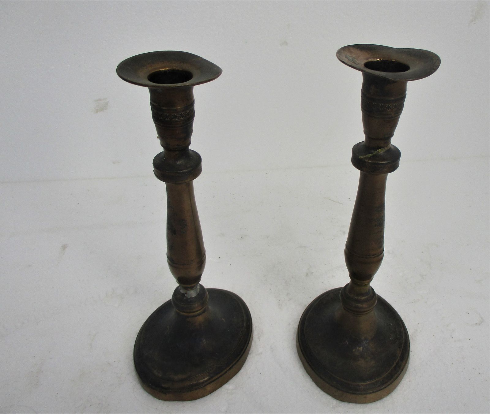 Antique Bauhaus Art Nouveau Candle Sticks Candle Holders Copper photo vinterior