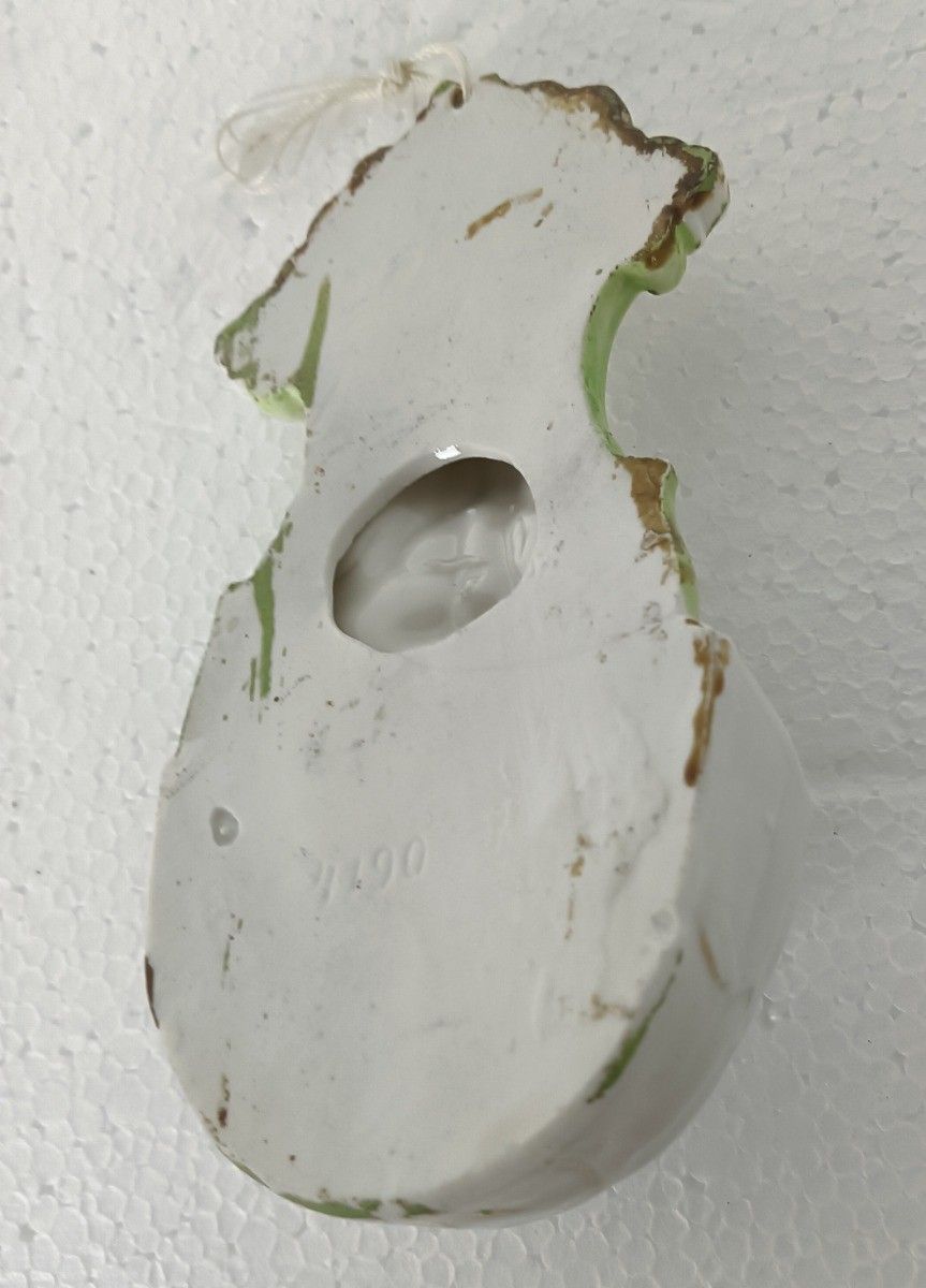 photo furniture Small Porcelain Antique Holy Water Font Vessel Jesus Christ Lovely Wall Hanging