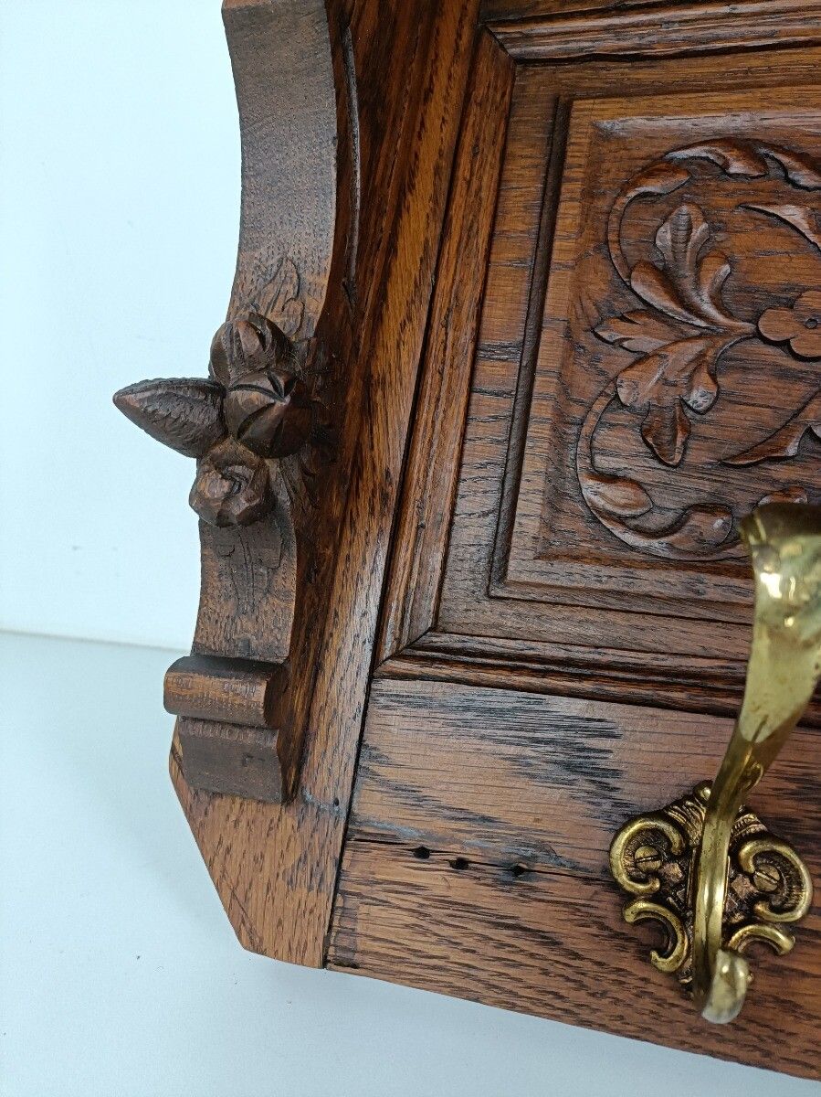 Gorgeous Large Coat Hat Rack France Hand Carved Wood Antique Wow photo vintage