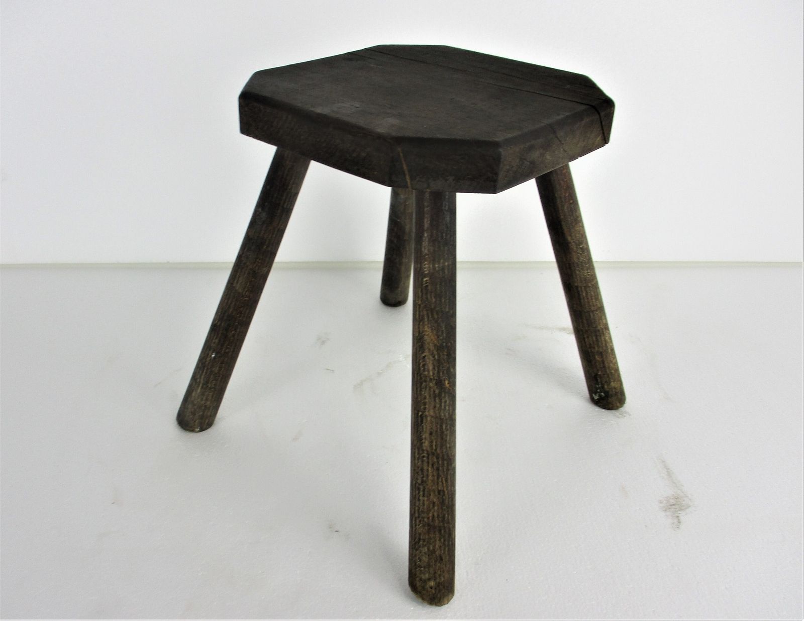 Vintage Hand Carved Wood Tripod Milking Stool Pedestal Table Plant Flower Bonsai photo furniture