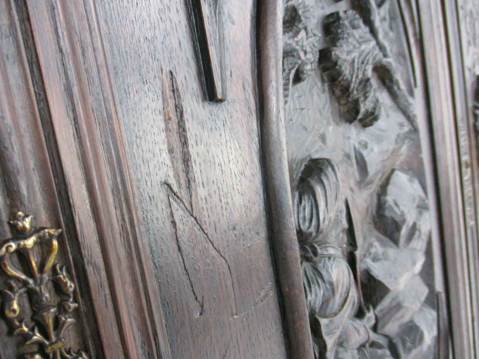Set Of 3  Door Panels Reclaimed Architectural Antique Oak Shepherd Breton Style photo vintage