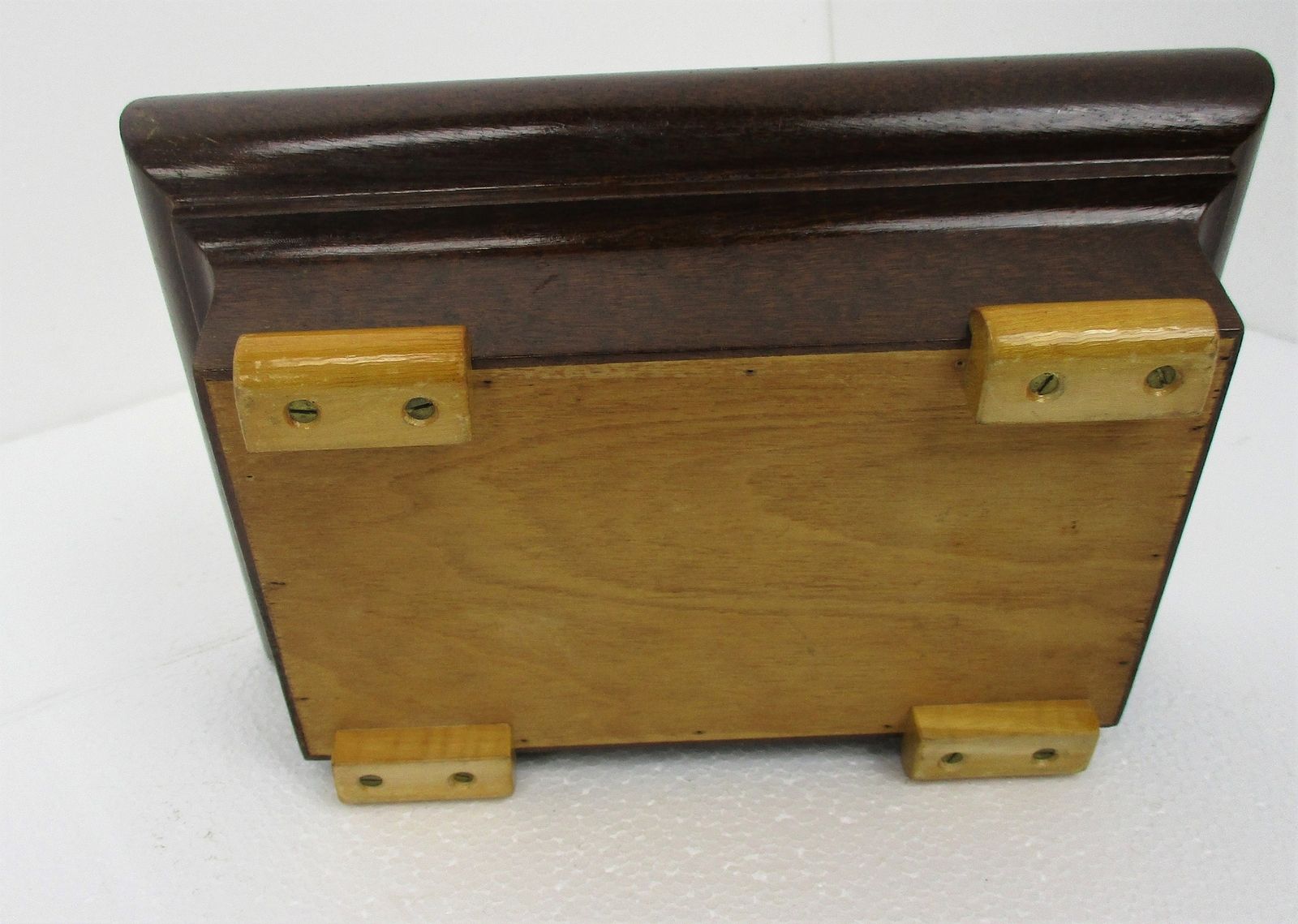 photo for sale Art Deco Hand Carved Two Toned Wood Jewelry Trinket Tobacco Box Ornate Funky