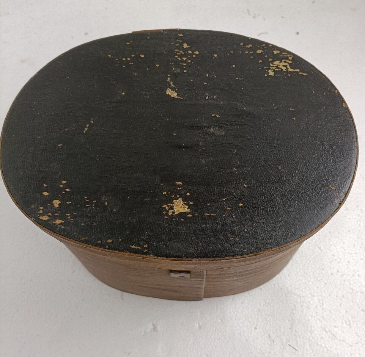 Antique  Wooden Cheese Box Bent Wood Primitive Htf Art Nouveau Oval photo vinterior