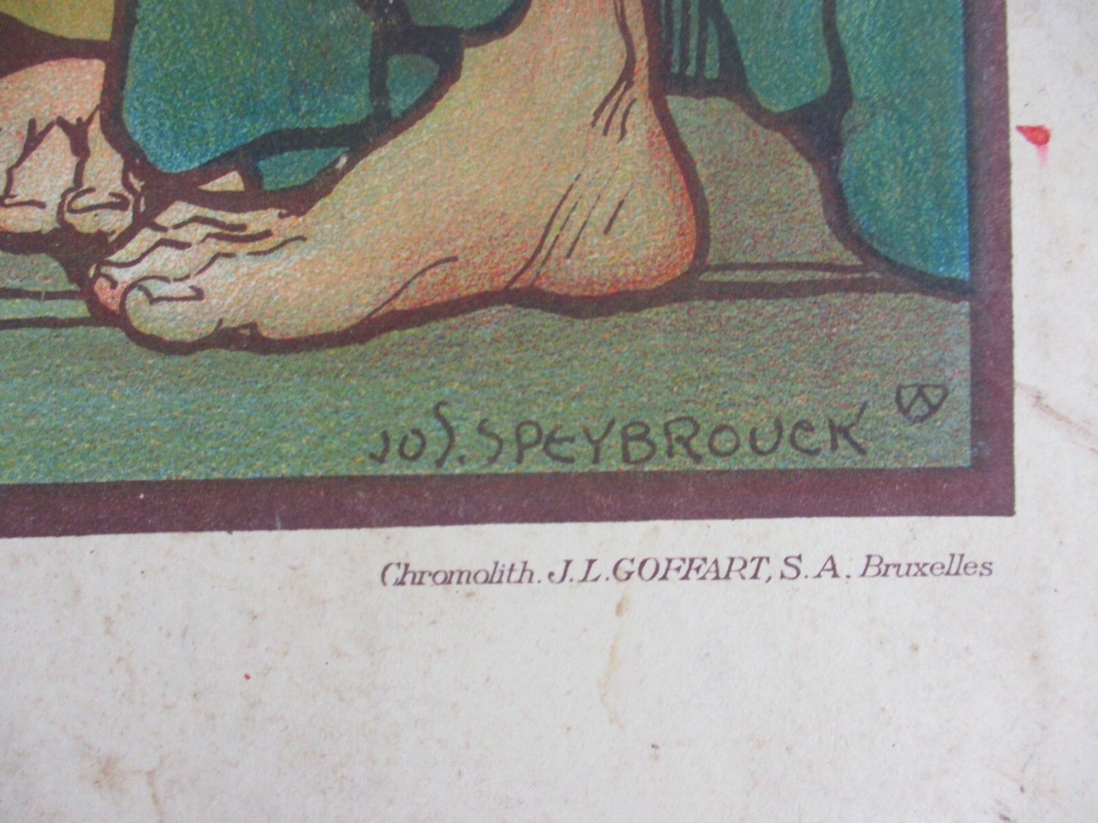 Antique Religious Cardboard Print Chromolith Easter Sunday Speybrouck Goffart photo for sale