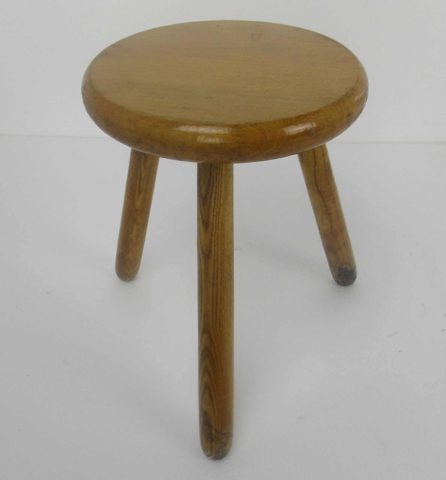 Hand Carved Wood Tripod Milking Stool Pedestal Table Pedestal Barn Style Funky photo furniture