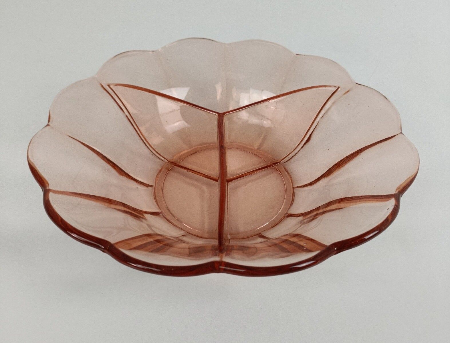 Art Deco Bowl Dish Centerpiece Basket  Art Glass Pink Val Sain Lambert Antique photo furniture