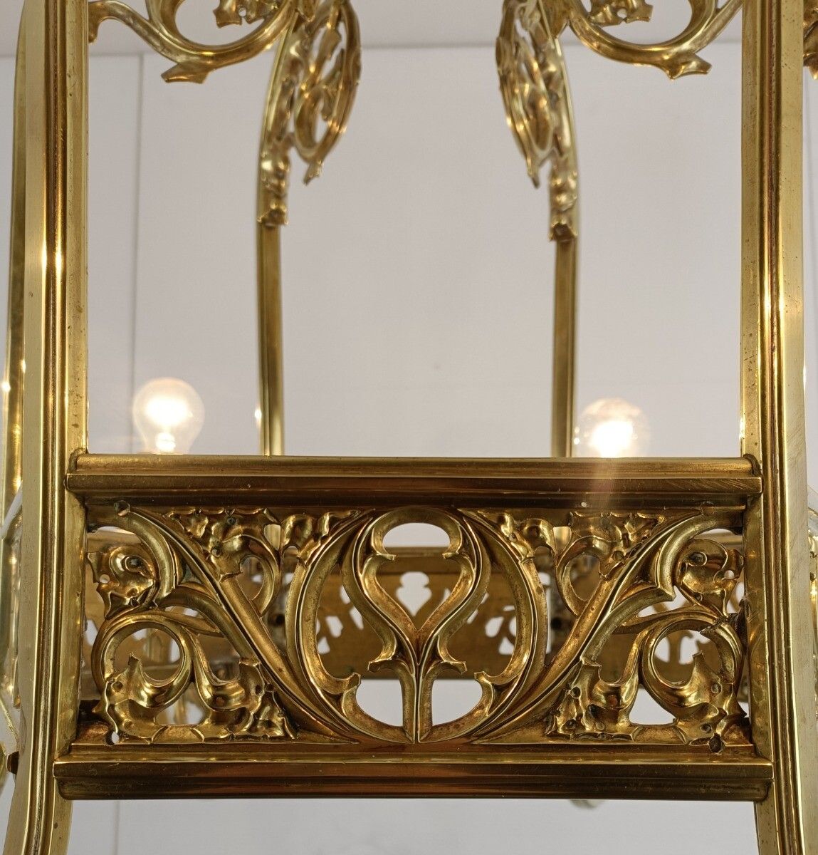 Antique Neo Gothic Bronze Dore Chandelier Castle Large Sextagon 6 Arms 6 Lights photo buy