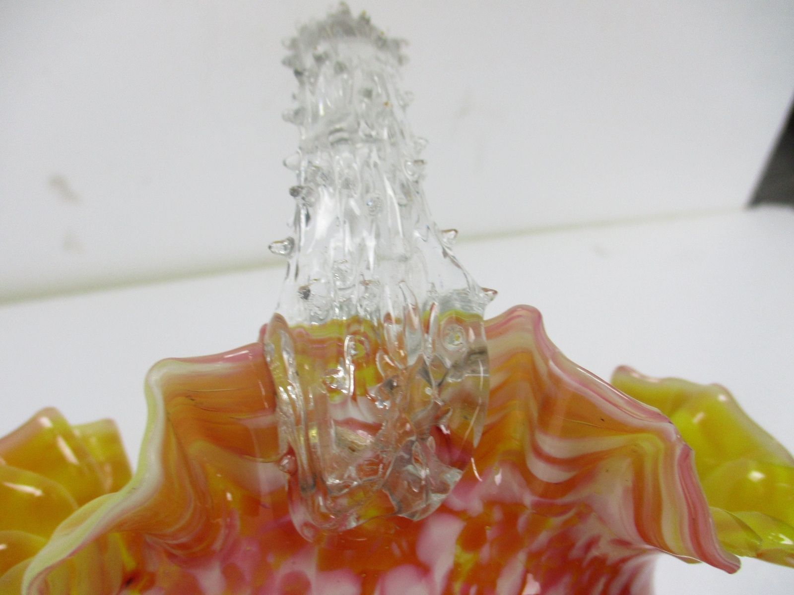 photo furniture Italian Millefiori  Bowl Dish Centerpiece Murano  Art Glass Modernist Fazzoletto