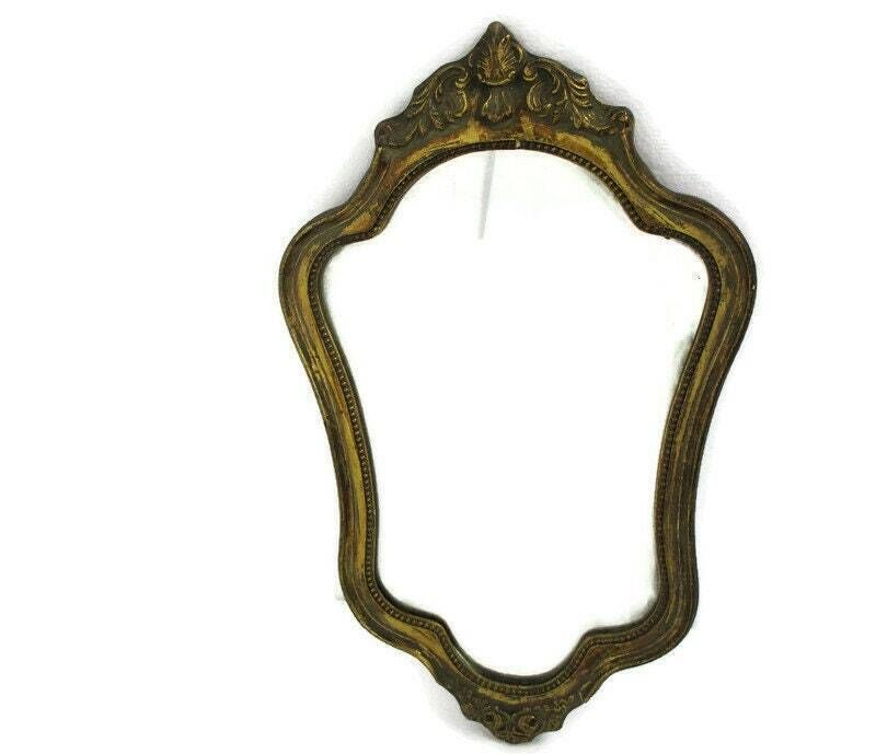 Gorgeous Ornate Oval Wood Wall Hanging Mirror Romantic Hollywood Regency