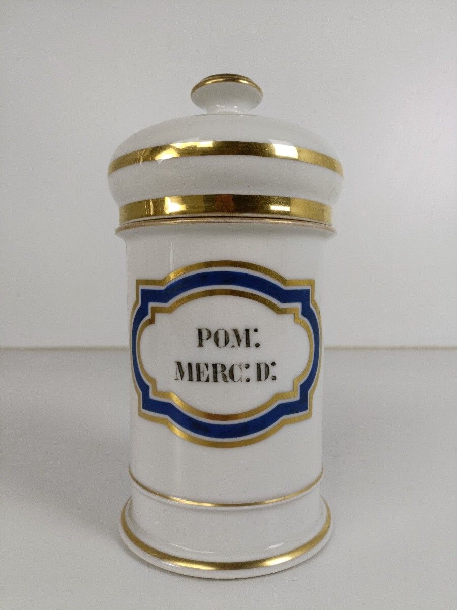 Antique Porcelain Medicine Apothecary Jar Container Vignier Fabe Rousseau Paris photo furniture