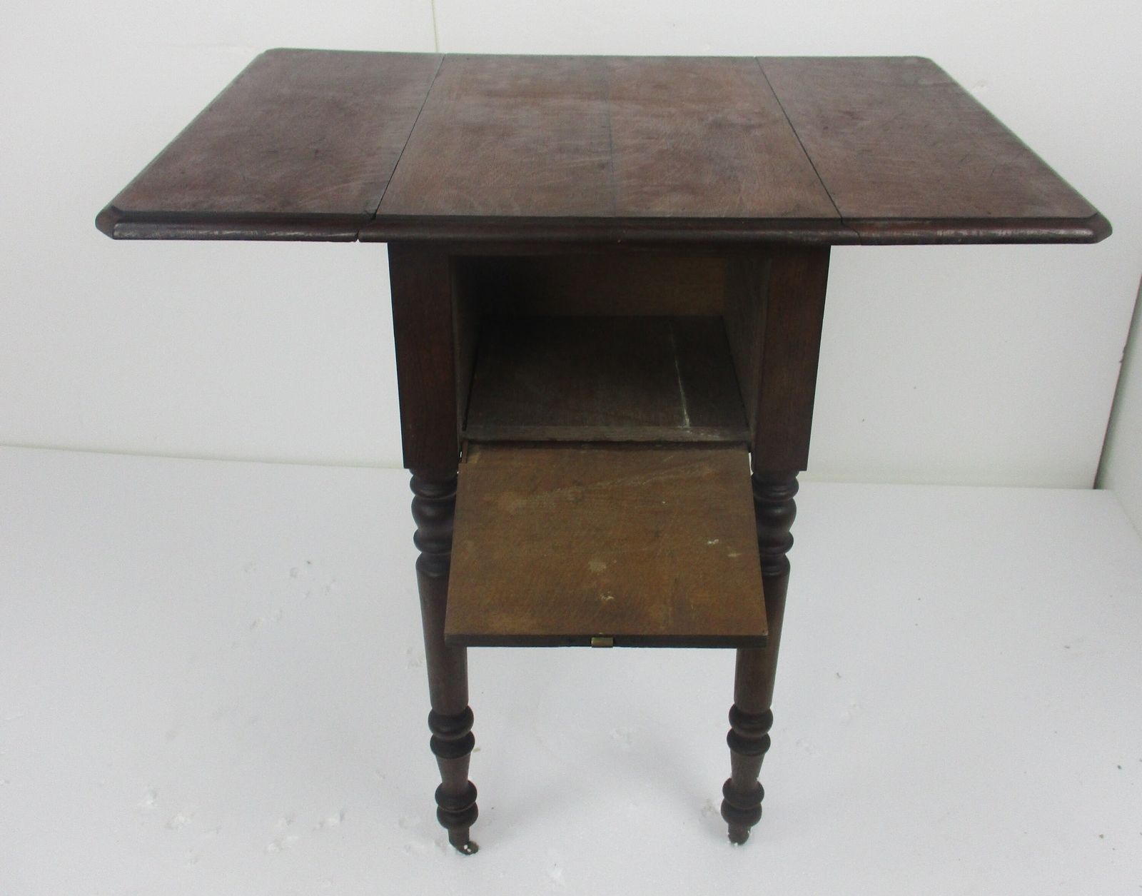 photo for sale Antique Drop Leaf Gate Leg Table Cabinet Desk Hallway Furniture Drawers Sweet On