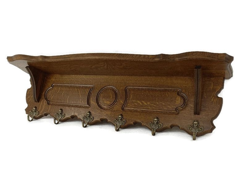 Xl Hand Carved Wood French Oak Coat Hat Kitchen Hallway Rack Antique Gorgeous St