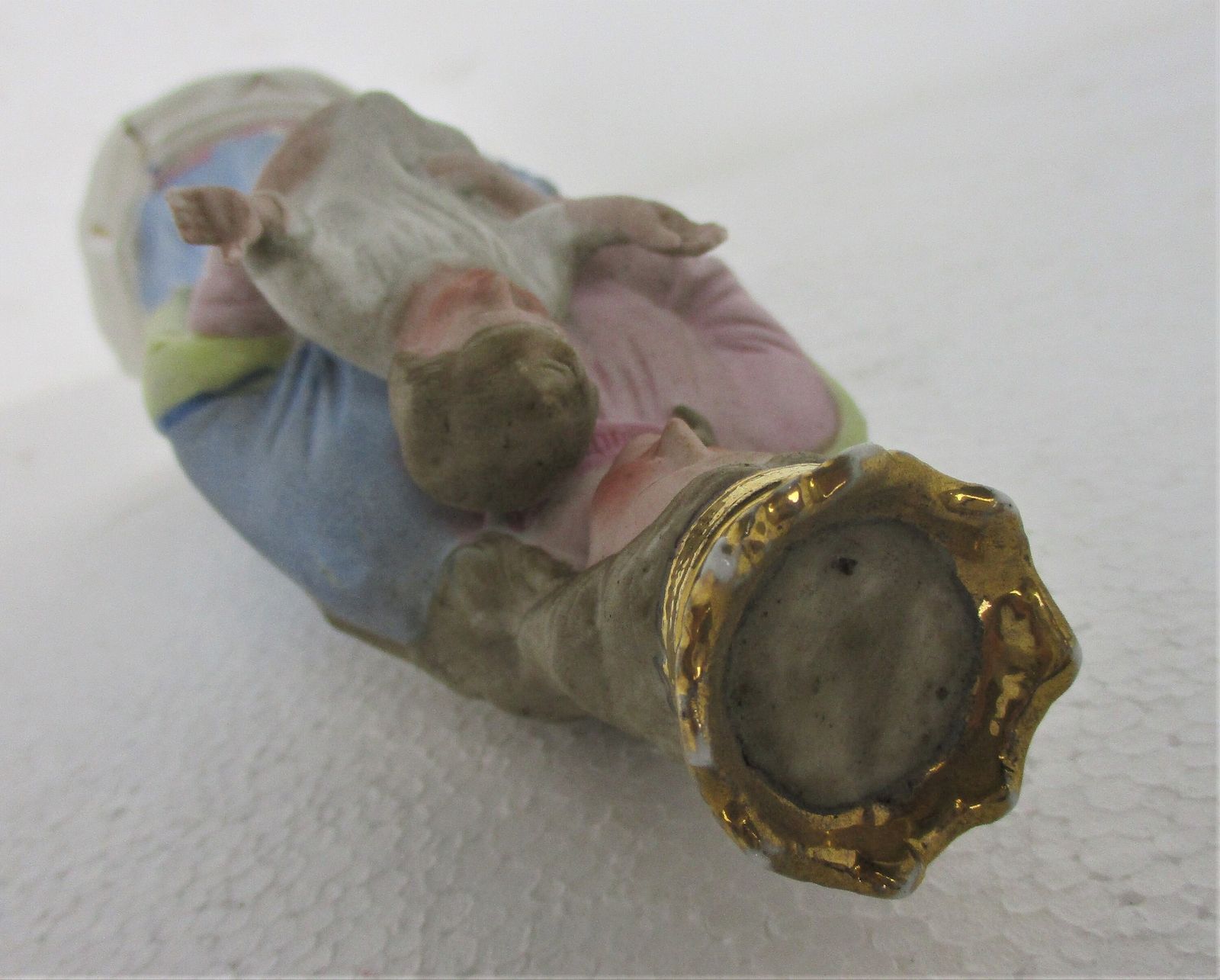 French Antique 1900 Bisque Porcelain Statue Virgin Mary Madonna Polychrome 12&Qu photo buy
