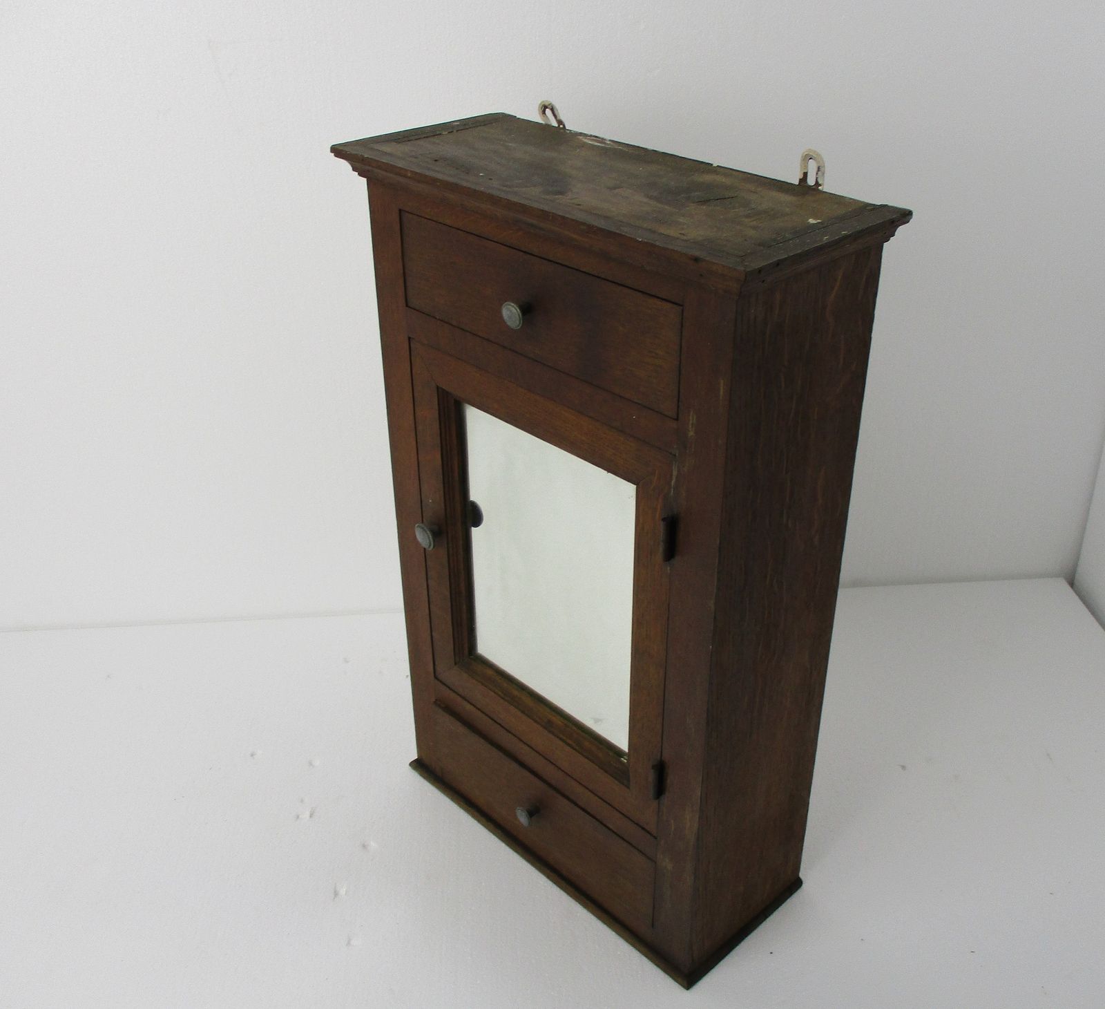 Large Oak Kitchen Apothecary Bathroom Wall Cabinet Mirror 2 Drawers Lovely photo Furniture