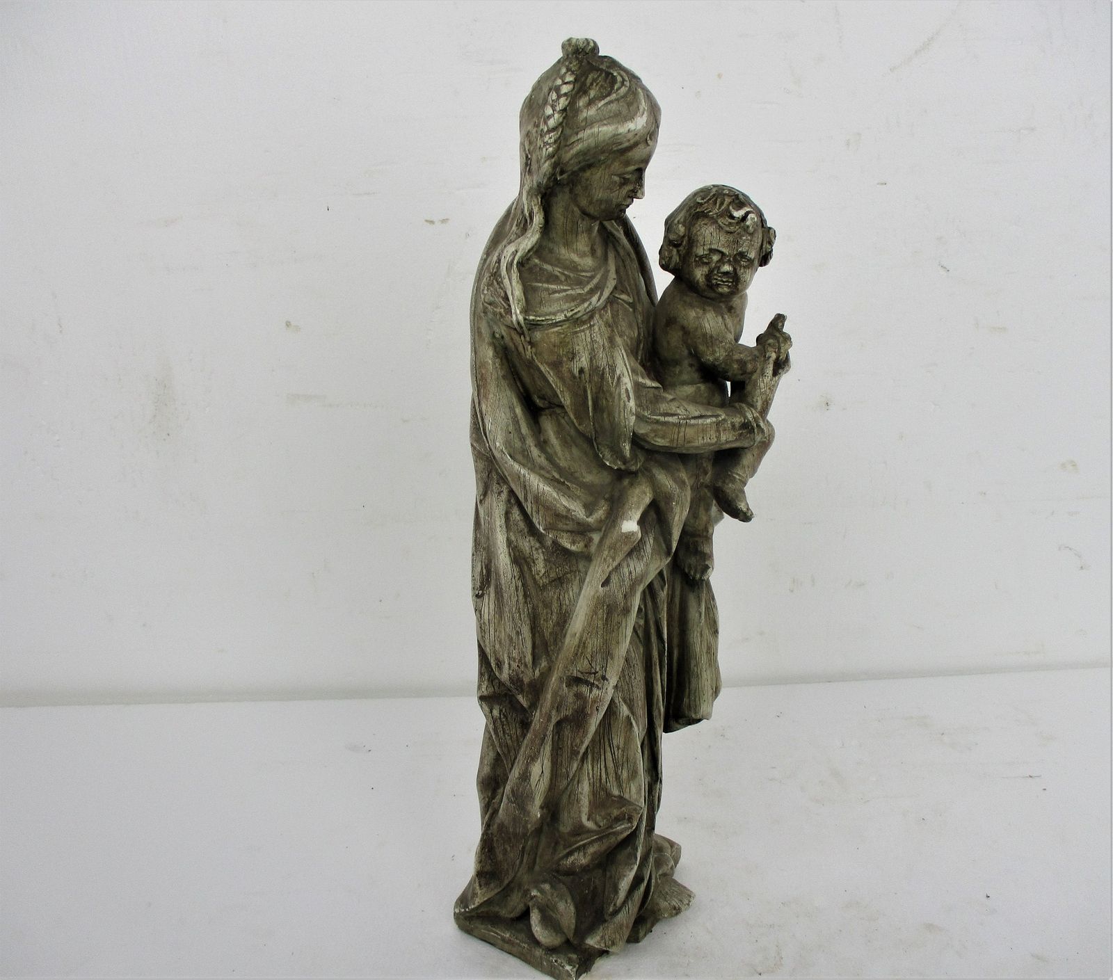 Large Statue Virgin Mary Madonna Infant Child Church Chapel Plaster Extremely Ra photo 303.0