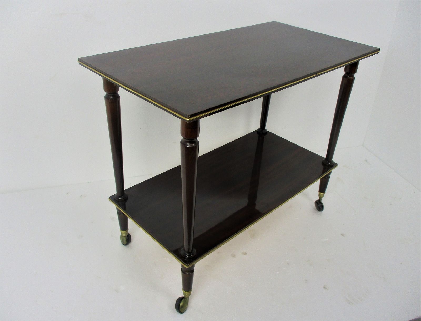 Bar Cocktail Tea Entertainment Cart Trolley Kitchen Island Veneer Retro Bar Ware photo for sale