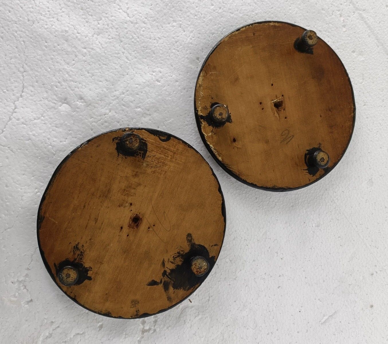 Couple Antique Round Hand Blown Glass Domes Globes Steampunk Display 15.35" D 6. photo vinterior
