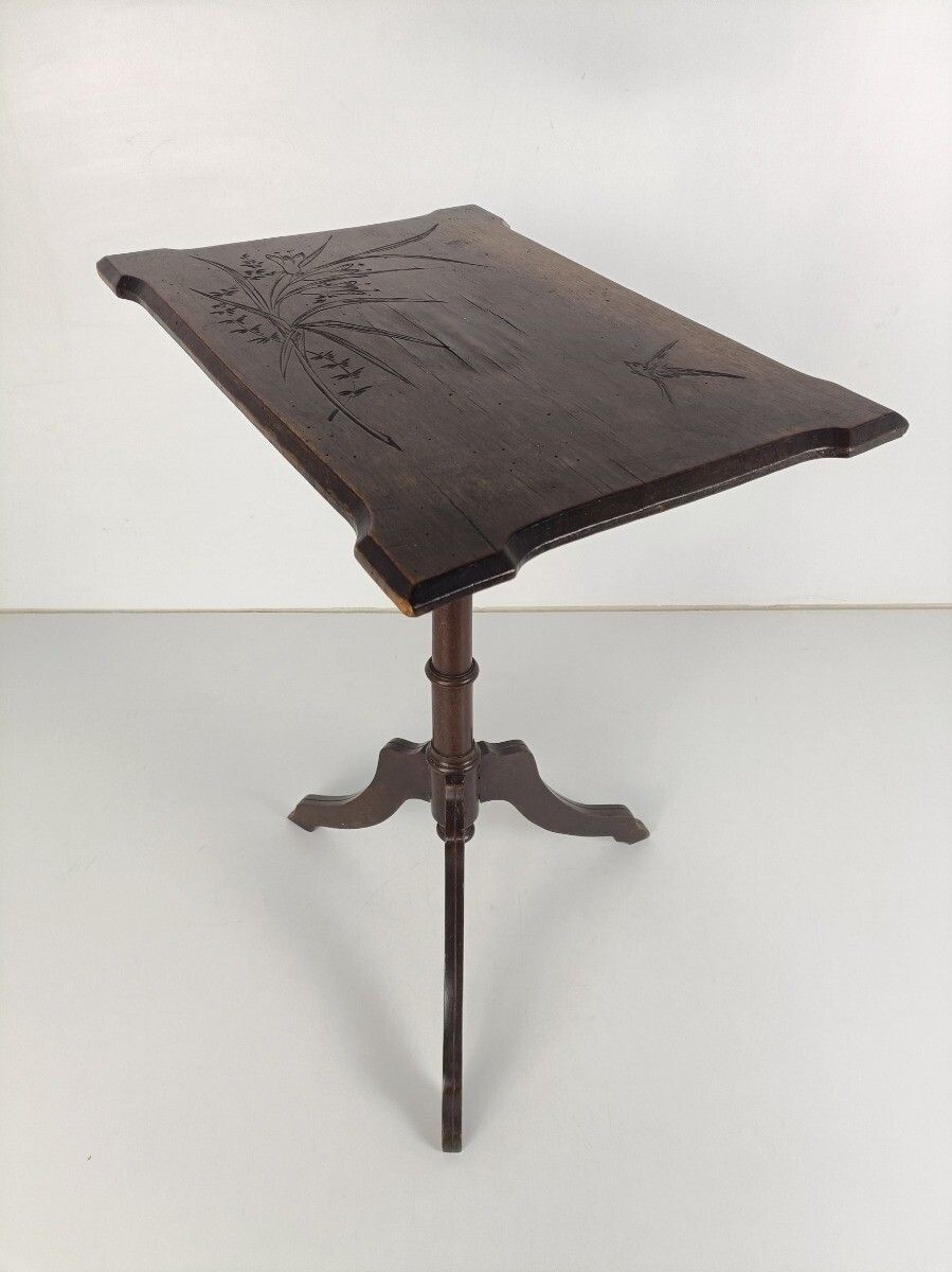 Tripod Wooden Wood Side Occasional Table Edwardian Style Vintage Pedestal Bonsai photo for sale