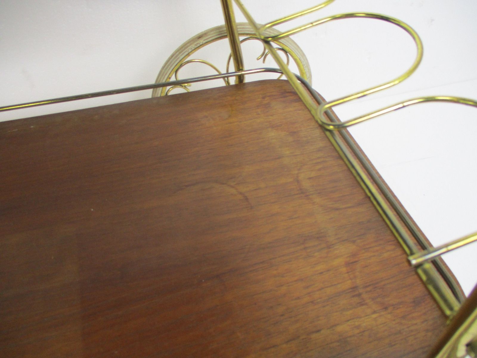 Mid Century Modernist Brass Bar Trolley Cart Era Josef Frank Svenskt Style Tile photo buy