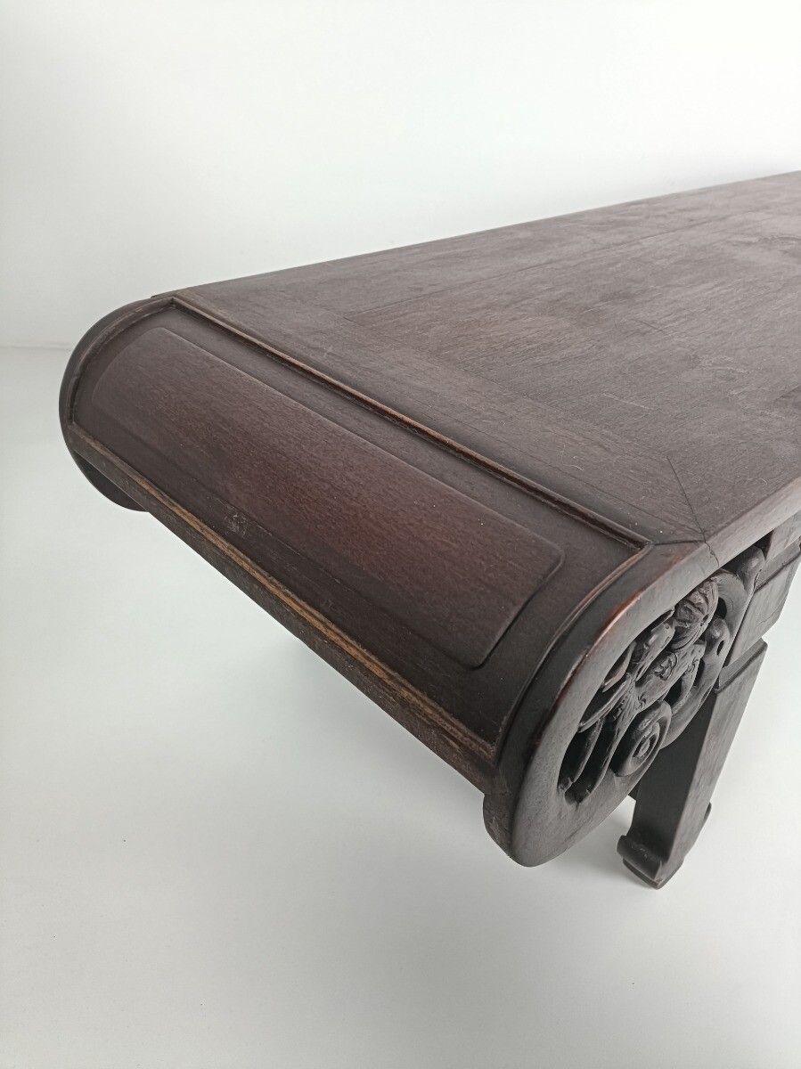 Exquisite Antique Chinese Hand Carved Wooden Ornate Kang Coffee Table Rectangula photo vinterior
