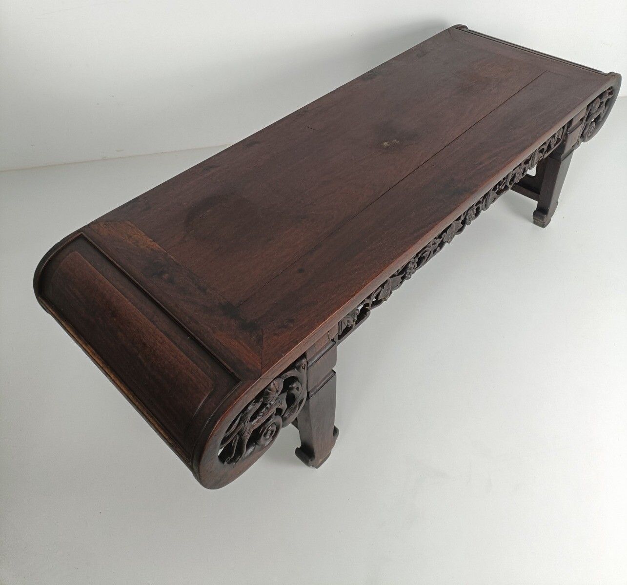 photo for sale Exquisite Antique Chinese Hand Carved Wooden Ornate Kang Coffee Table Rectangula
