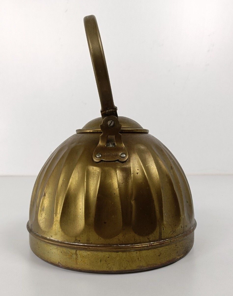 Antique Brass Tea Coffee Water  Kettle,  Funky Rare Marked Jimas France photo 81.0
