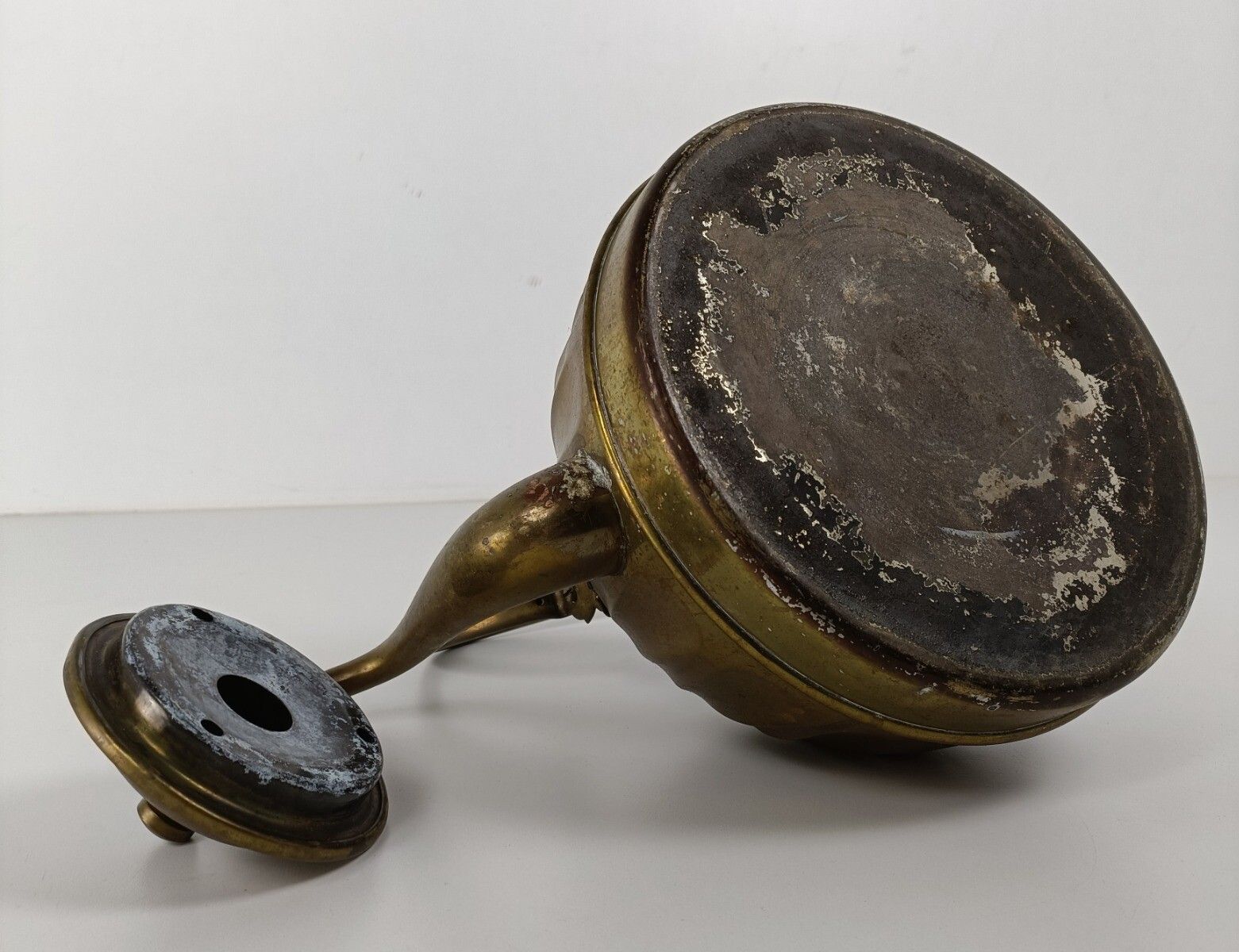 photo furniture Antique Brass Tea Coffee Water  Kettle,  Funky Rare Marked Jimas France