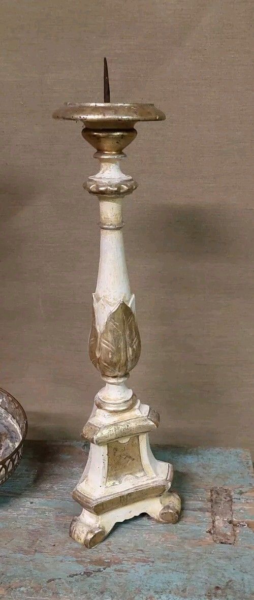 Wooden Candle Holder XVIII Century Gilded Silver Original Mecca photo furniture