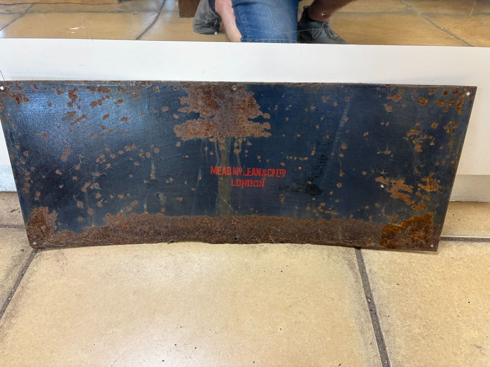 photo vinterior Antique Victoria Railway Gentlemen Enamel Sign By Mcclean & Co Ltd, London