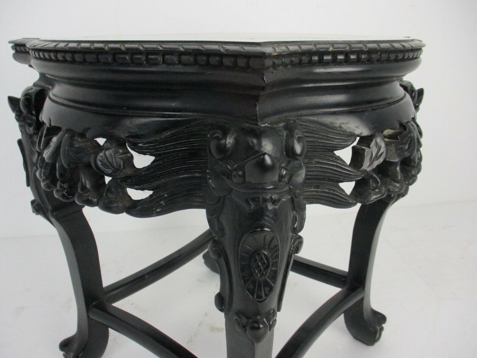 Hand Carved Wooden Chinese Marble Top Hall Console Table Pedestal Bonsai Stand photo Furniture