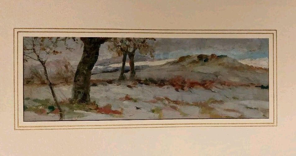 Painting Landscape Oil On Panel Early 900 Italy Antique Painting photo Art