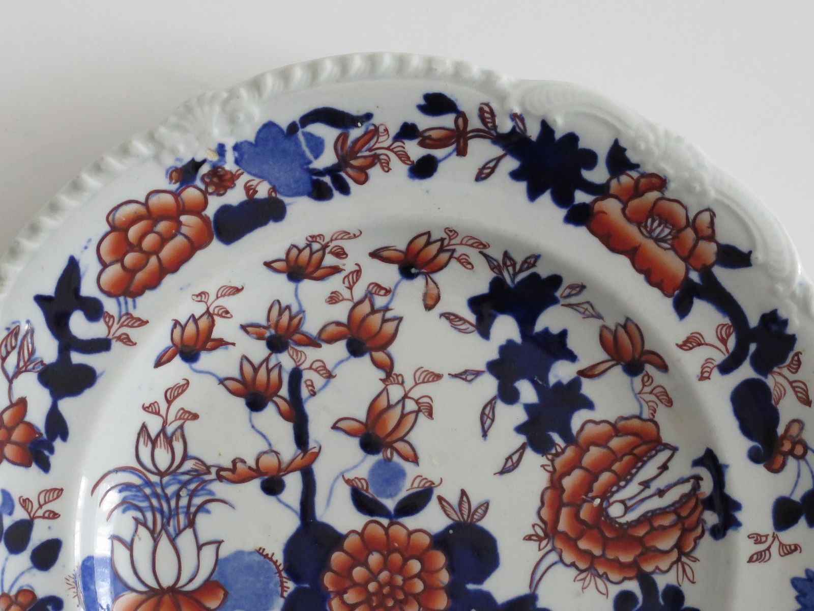 photo vinterior Set Of Two (A) Georgian Masons Ironstone Desert Plates Basket Japan Ptn, Ca 1818