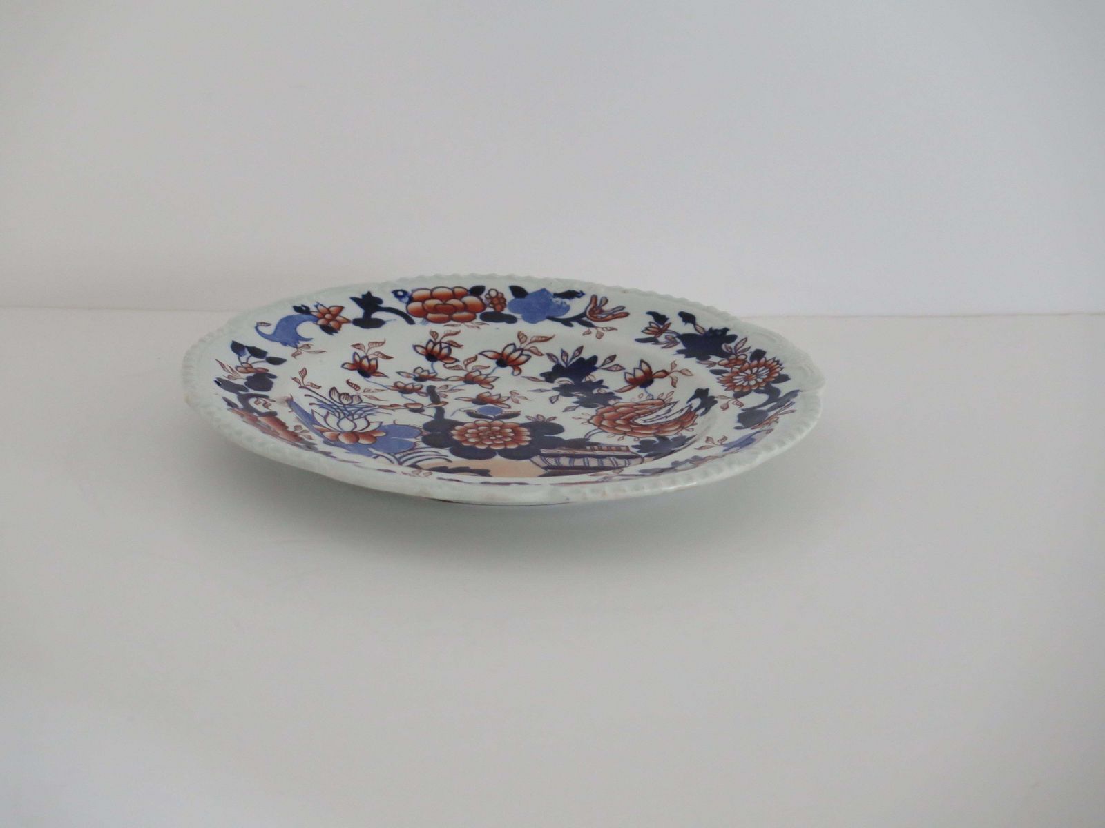 Georgian Masons Ironstone Desert Plate In Basket Japan Ptn, Circa 1818 photo vinterior