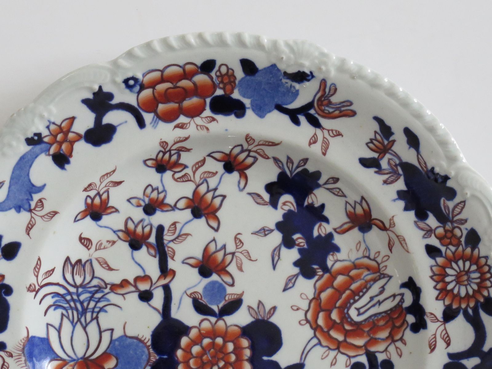 Georgian Masons Ironstone Desert Plate In Basket Japan Ptn, Circa 1818 photo vintage